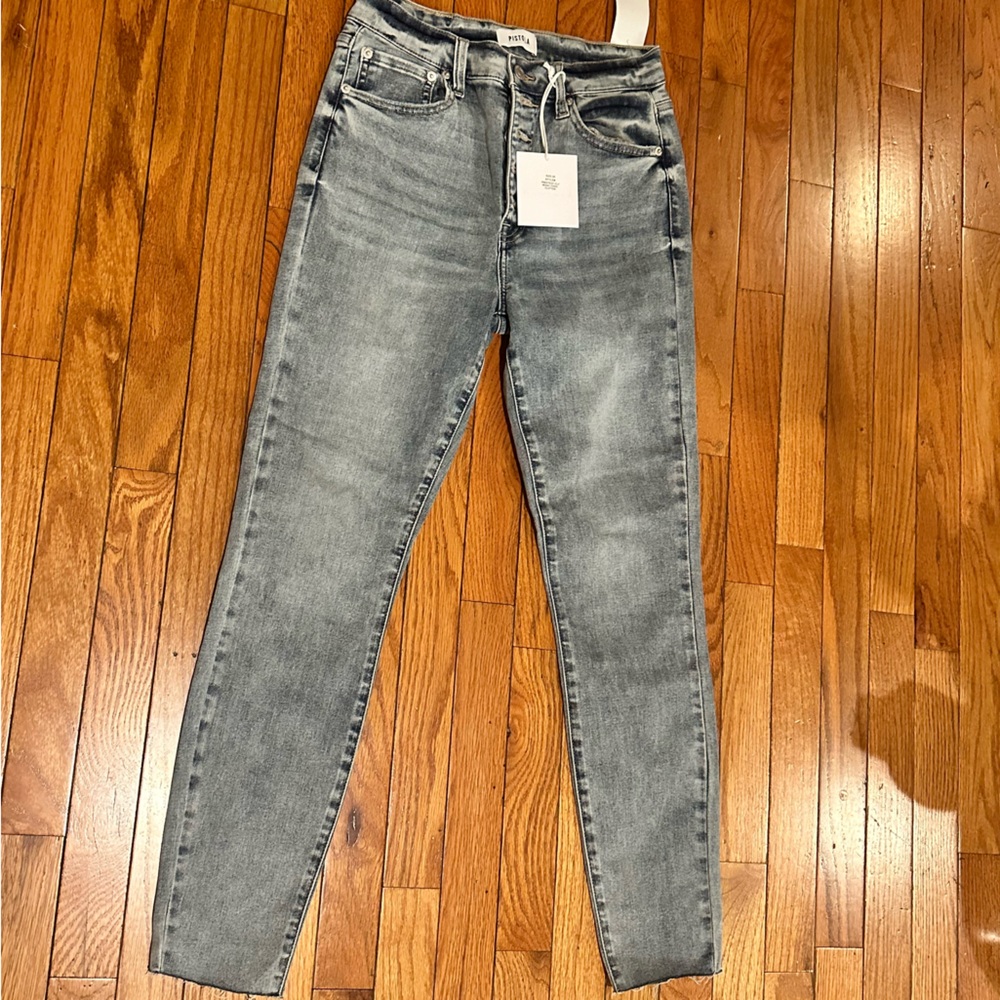 NWT PISTOLA Aline High Waist Raw Hem Skinny Jeans in Clifton Wash - Picture 2 of 5